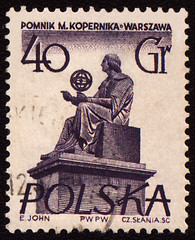 Image showing Polish astronomer Mikolas Kopernik on post stamp