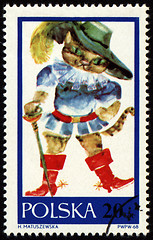 Image showing Drawing Puss in Boots on post stamp