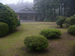Image showing misty japanese park