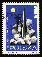 Image showing Rocket start on post stamp