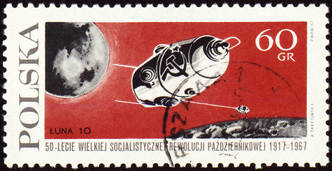 Image showing Post stamp with russian automatic spaceship 