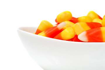 Image showing Halloween candy corn in a bowl