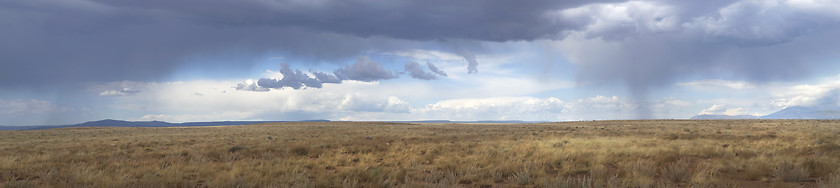 Image showing Storm clouds gathering over Route 66 in Arizona