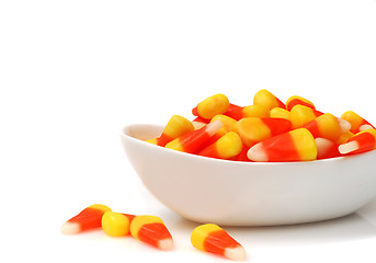 Image showing Halloween candy corn in a bowl