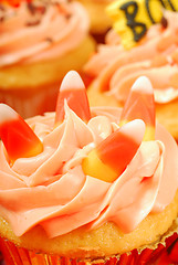 Image showing Halloween cupcakes on a serving tray