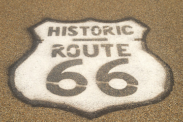 Image showing Route 66 sign on pavement