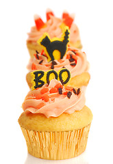 Image showing Three Halloween Cupcakes