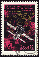 Image showing Post stamp with soviet spaceship 