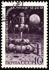 Image showing Postage stamp with soviet automatic station Luna-16