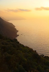 Image showing Coastline at Sunset