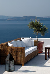 Image showing greek island view from patio