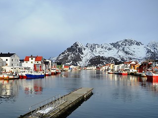 Image showing Harbour of Henningsvaer