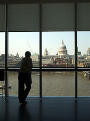 Image showing View of St. Paul's cathedral from Tate Modern, London