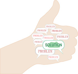 Image showing thumb up symbol with social network concept ideas