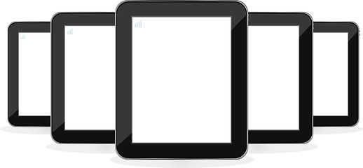 Image showing Digital tablet PC set isolated on white