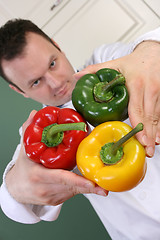 Image showing Chef and peppers