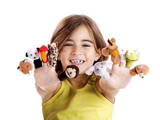 Image showing Playing with finger puppets