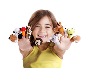 Image showing Playing with finger puppets