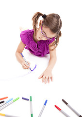 Image showing Girl making drawings