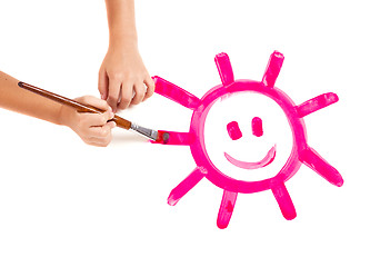 Image showing Painting a happy sun