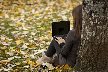 Image showing Woman working outdoor