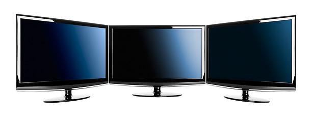 Image showing Three lcd TVâ€™s