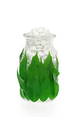 Image showing Herbal supplement pills in pill bottle