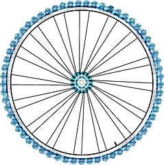 Image showing Bike wheel isolated on white background. vector