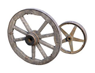 Image showing Wooden and iron wheels