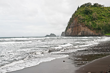 Image showing Polulu Valley beach on Big Island in Hawaii