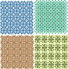 Image showing Vintage plaid abstract patterns set vector design