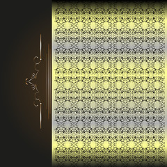 Image showing Abstract gold background with floral ornaments