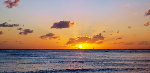 Image showing A sunset on Hawaii