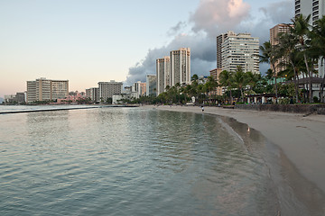 Image showing Waikiki Beach, Oahu Island Hawaii, cityscape