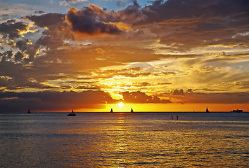 Image showing A sunset on Hawaii