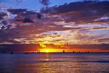 Image showing A sunset on Hawaii