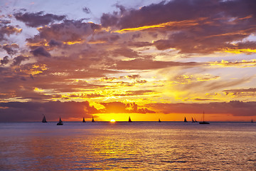 Image showing A sunset on Hawaii