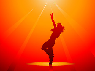 Image showing Hard rock singer silhouette