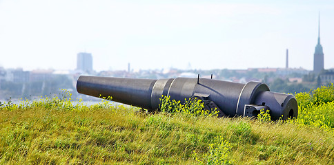 Image showing Old Russian Cannon in Suomenlinna Sveaborg Helsinki Finland