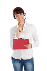 Image showing Female Customer Service Representative Smiling