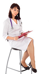 Image showing Confident Female Doctor Sitting on Chair