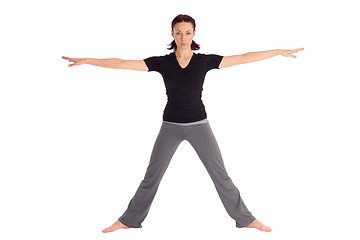 Image showing Fit Woman Practicing Yoga Exercice