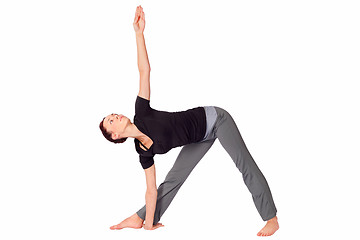 Image showing Fit Woman Practicing Yoga Exercice