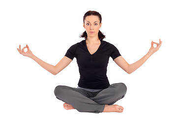 Image showing Woman doing Breath Control Yoga Pose