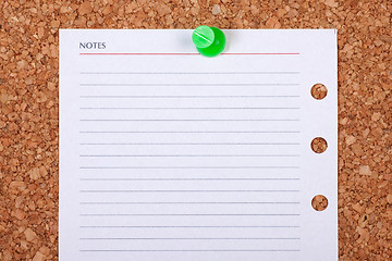 Image showing Blank Paper Note on Corkboard