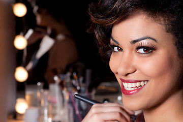 Image showing Young Woman Makeup Session Portrait