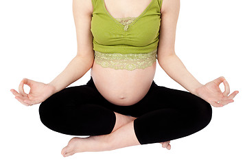 Image showing Pregnant woman Practicing Yoga