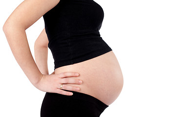 Image showing Pregnant Woman with Hands on Hips