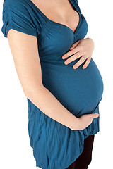 Image showing Pregnant Woman Holding Belly