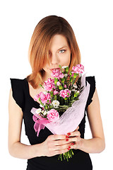 Image showing Pretty Woman Posing with Flowers